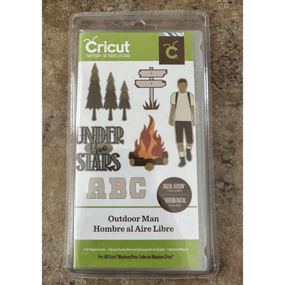 Cricut Art Cartridge Outdoor Man New/Sealed 2001982 Camping Fishing Hiking